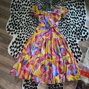 Farm Rio puff sleeve maxi dress. NWT